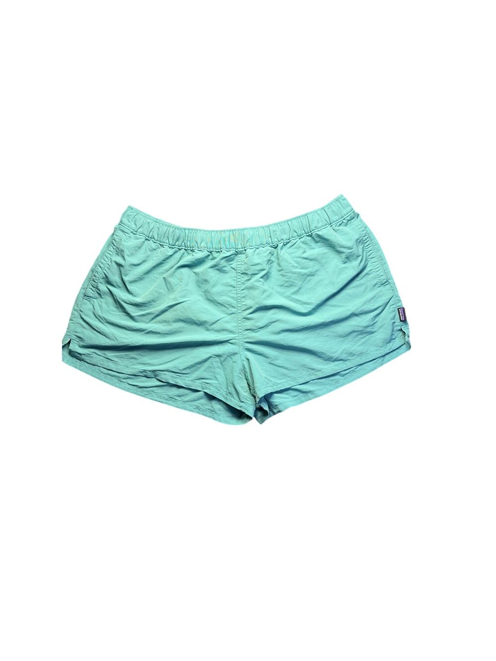 Patagonia Women XL Barely Baggies Shorts 2.5" Green Nylon Athletic Hiking 57043